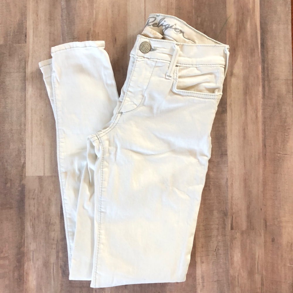 True Religion Chrissy White Skinny Jeans Size 25